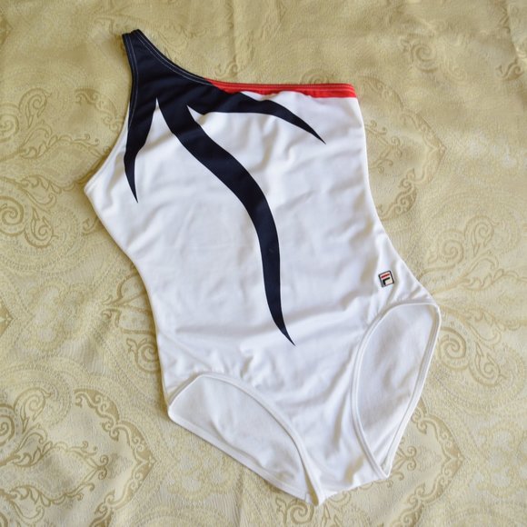 FILA Vintage Swimsuit One shoulder patriotic 90s - Picture 6 of 8